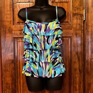 Layered Ruffle Tankini Top by Slimshaper